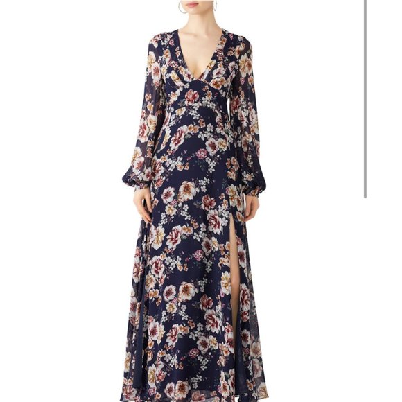 Nicholas Garden Rose Maxi 100% Silk 6L EUC - Picture 3 of 6